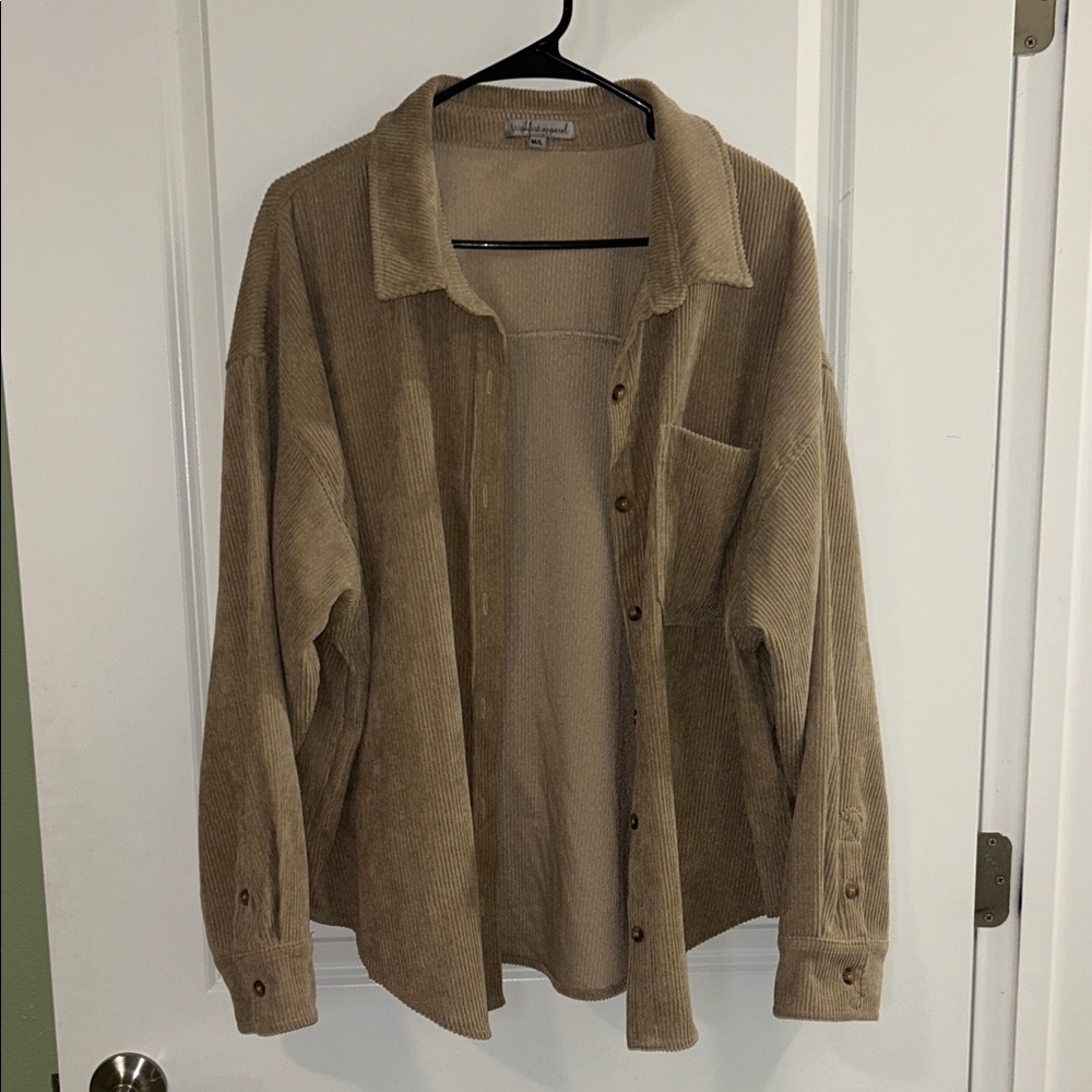 Tan Button Down Corduroy Shirt